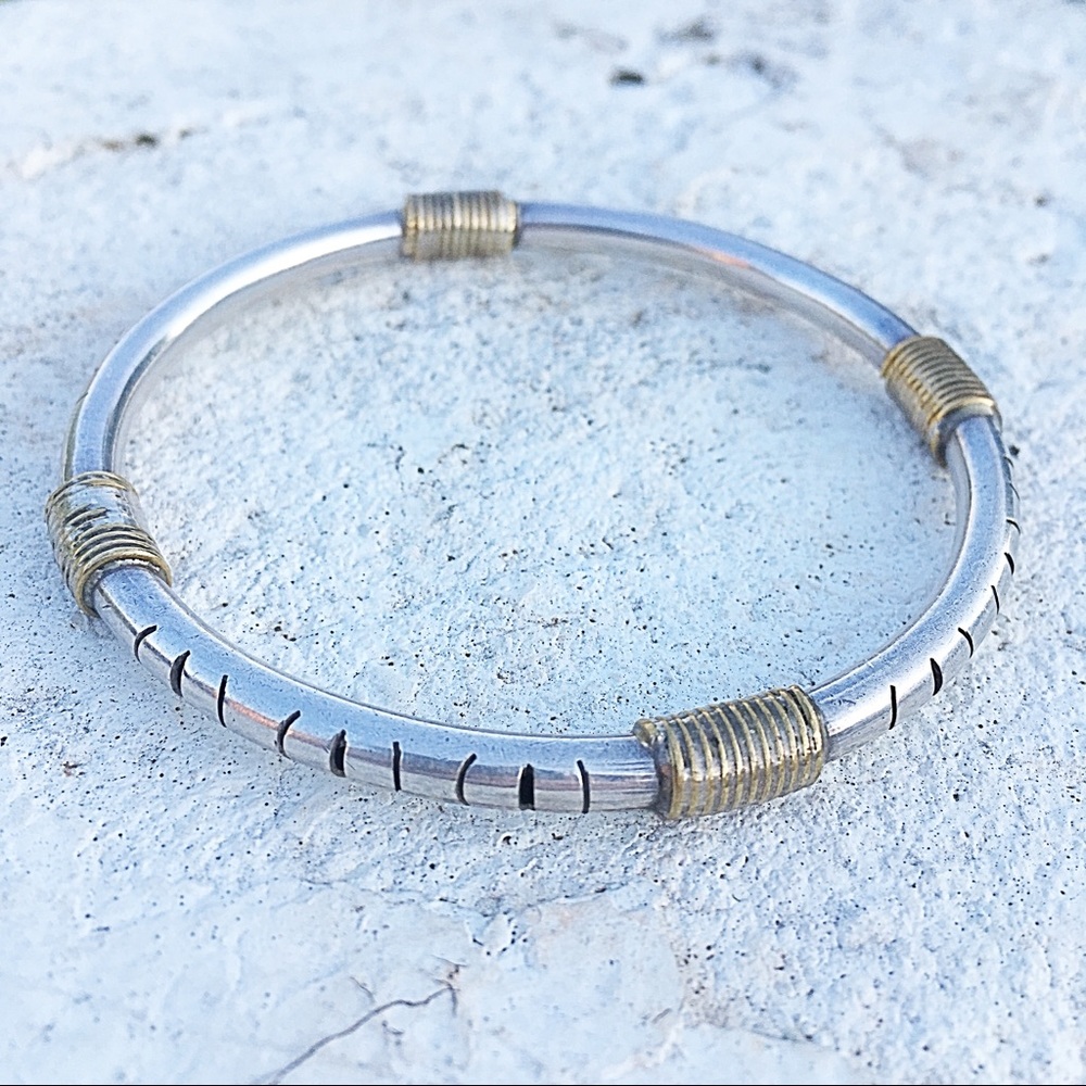 Sterling Silver Taxco Stacking Bangle - image 2